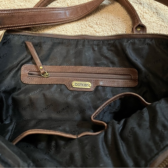 Large boho Botkier brown leather cross-body satchel - Picture 3 of 6